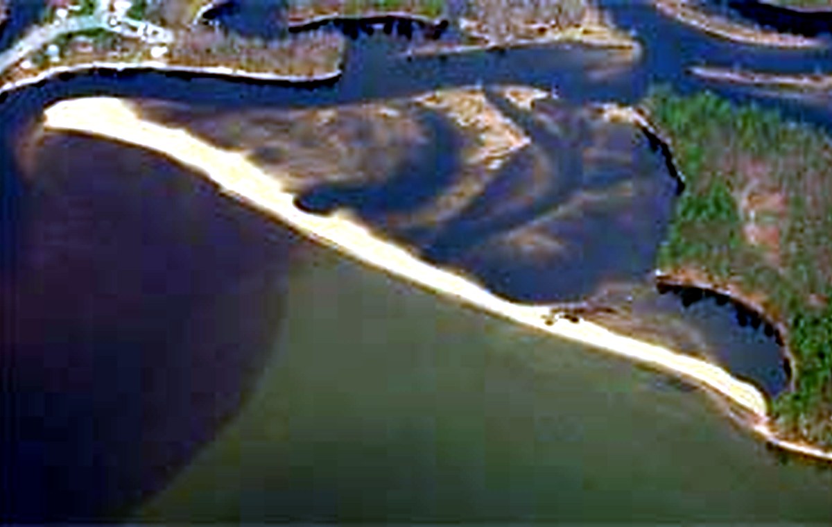 Songo River Beach sandbar at the north end of Sebago Lake