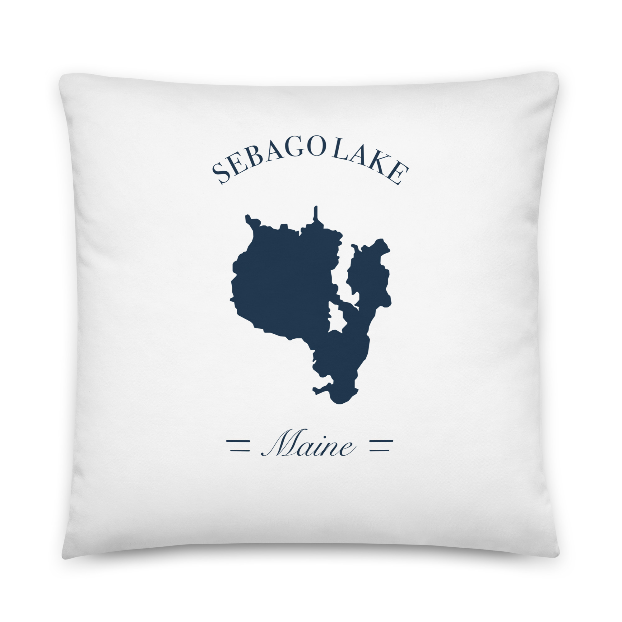 Sebago Lake Maine Map Double-Sided Throw Pillow - Image 7