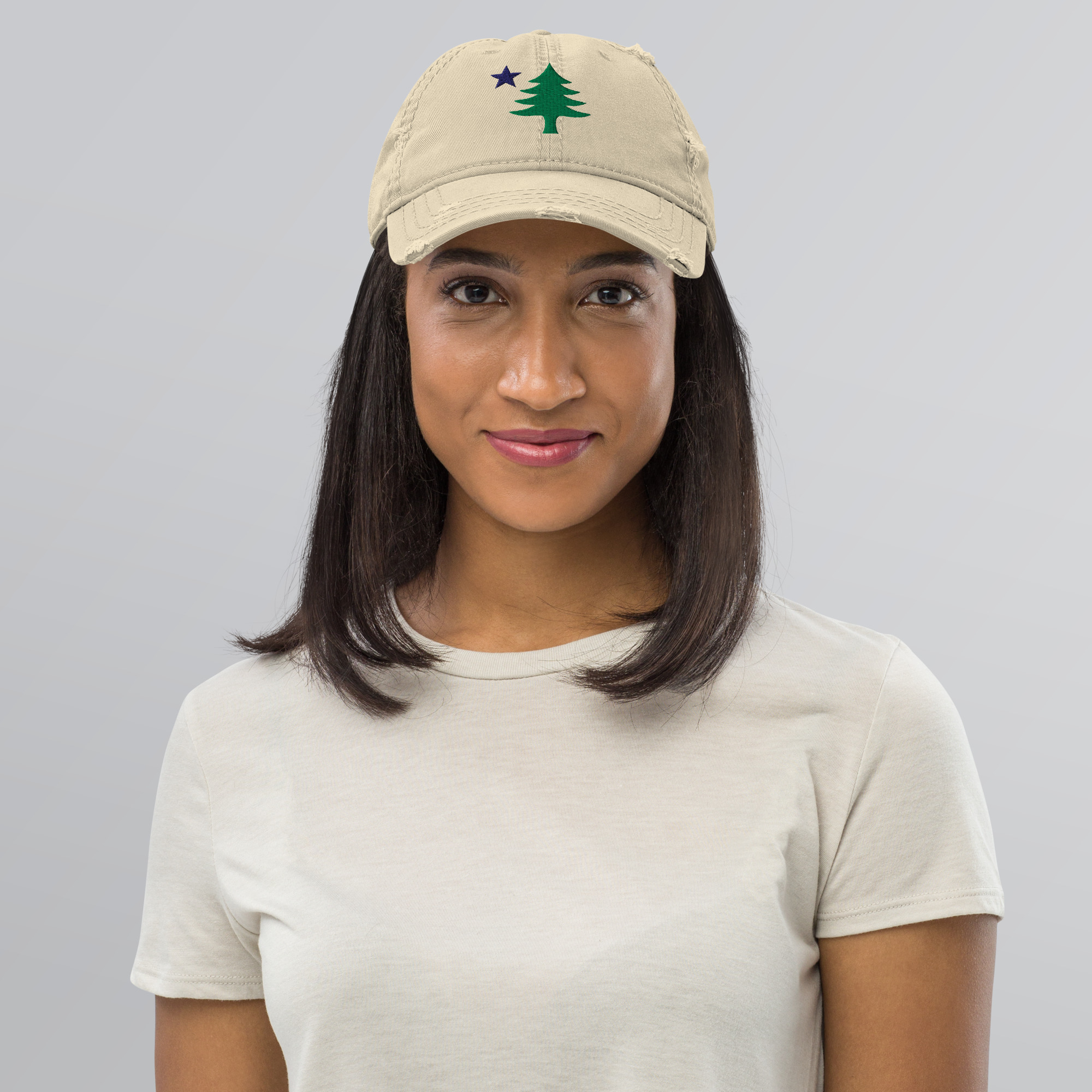 Maine Lone Pine Flag Distressed Dad Hat - Image 9