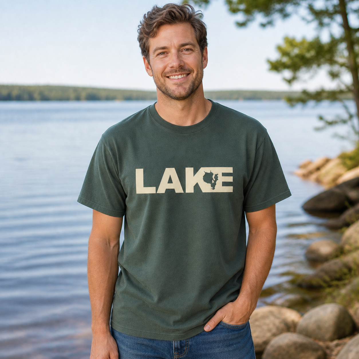 Sebago Lake LAKE Silhouette Garment-Dyed T-Shirt - Image 3