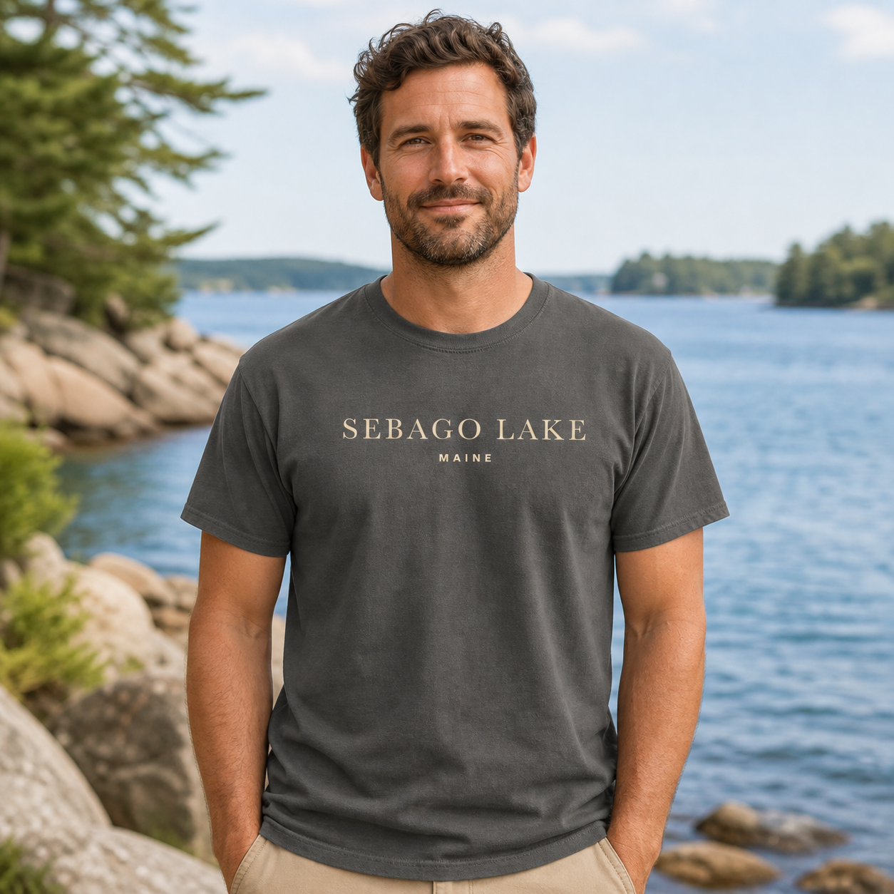 Sebago Lake Maine Minimalist Garment-Dyed T-Shirt - Image 4