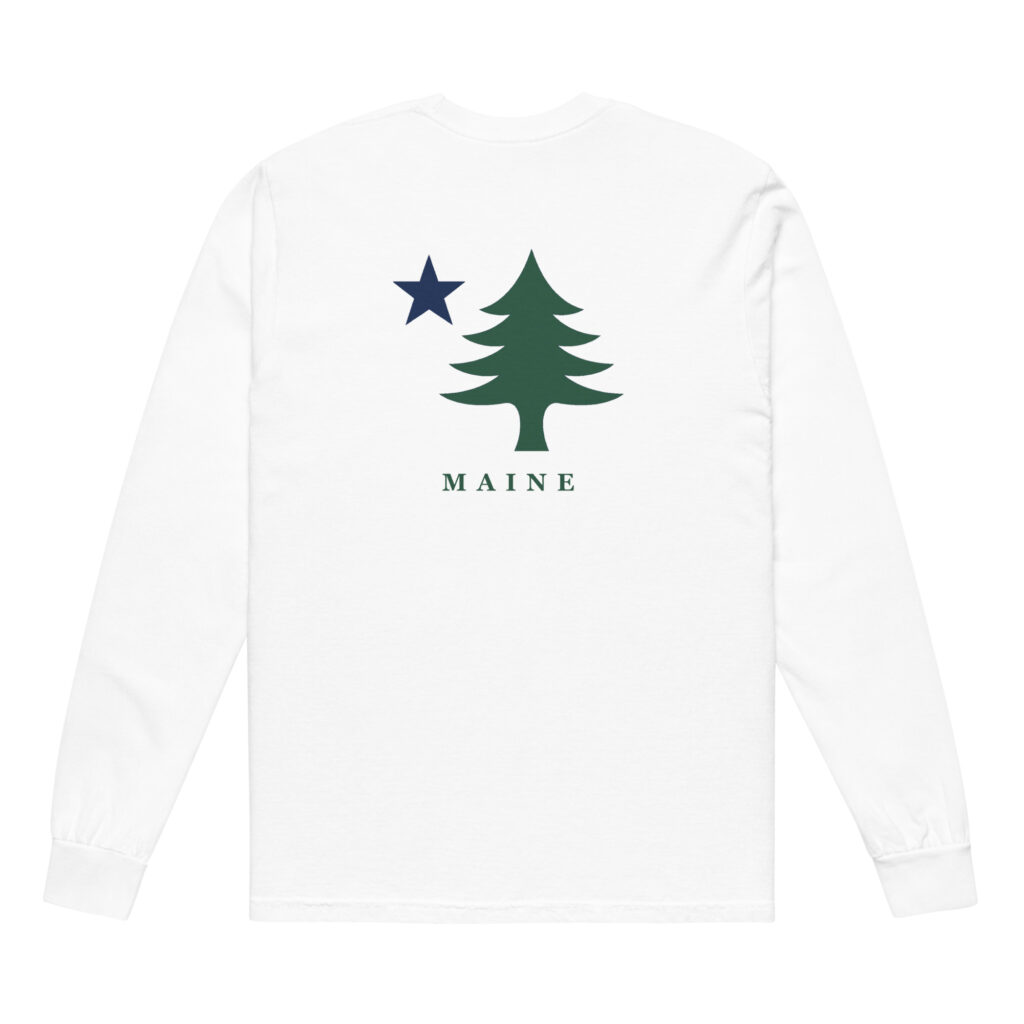 Maine Lone Pine Flag Garment-Dyed Long-Sleeve T-Shirt