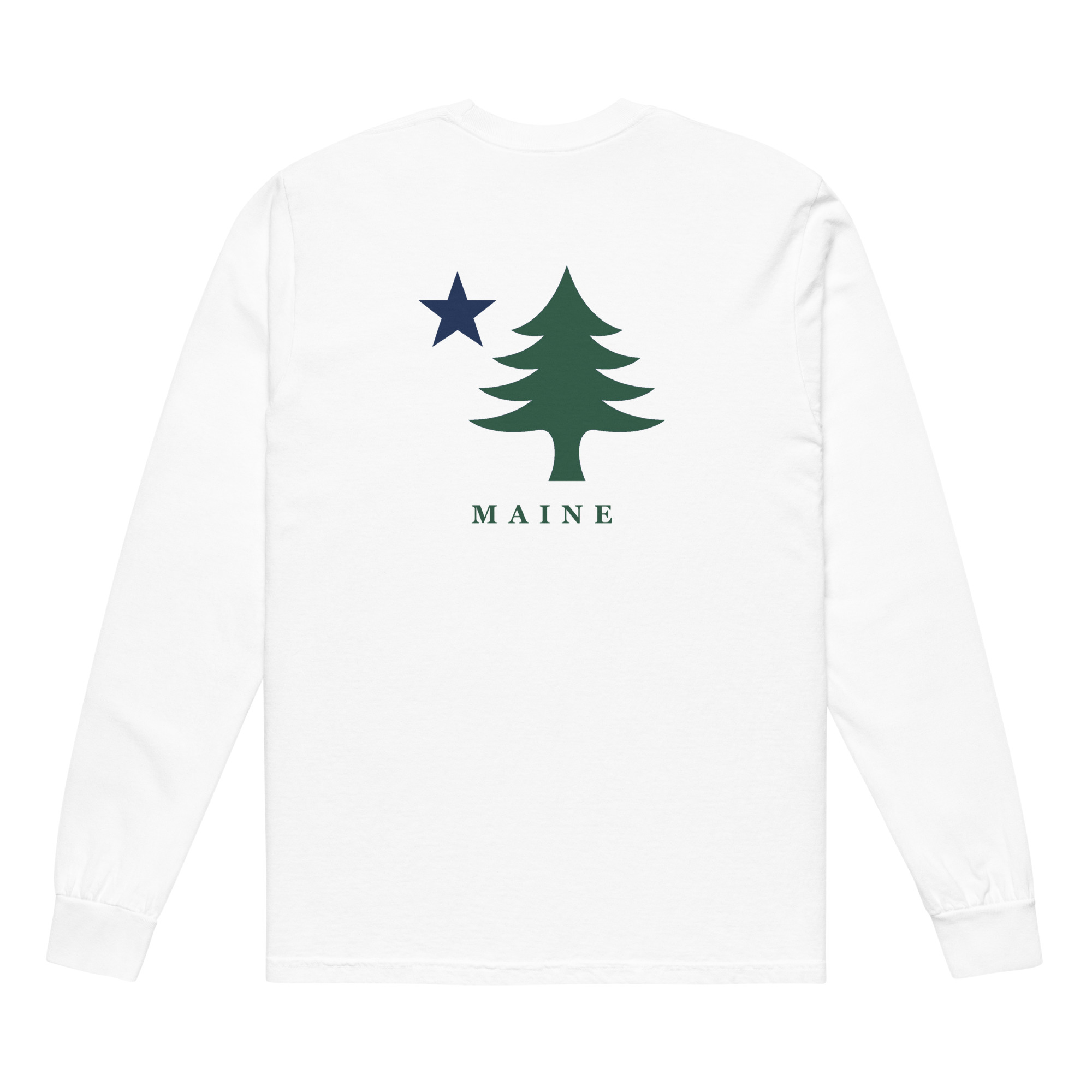 Maine Lone Pine Flag Garment-Dyed Long-Sleeve T-Shirt