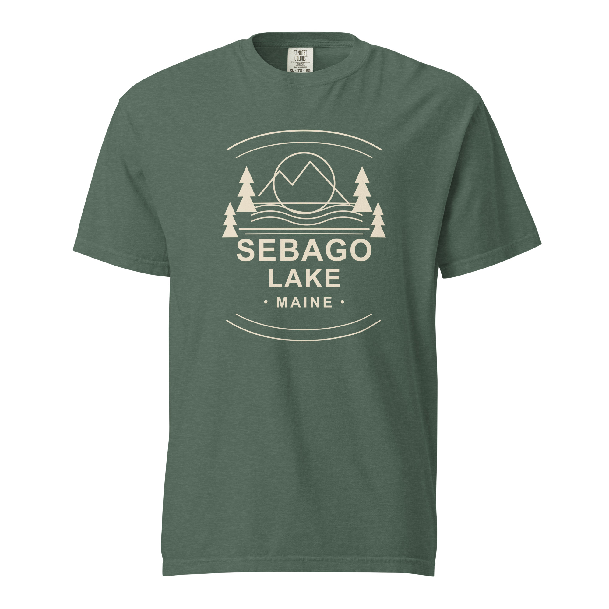 Sebago Lake Maine T-Shirt, Garment-Dyed Cotton Lake Shirt, Maine Gift