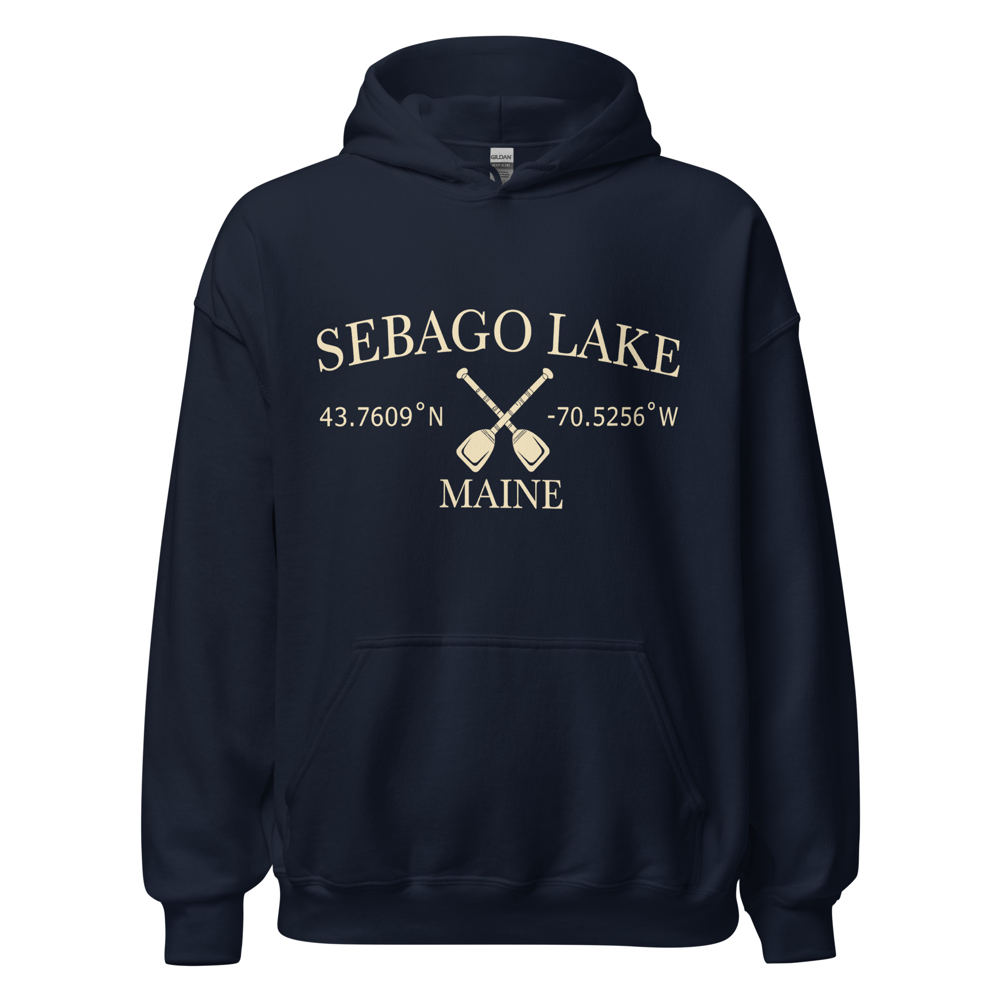Sebago Lake Coordinates & Paddles Pullover Hoodie