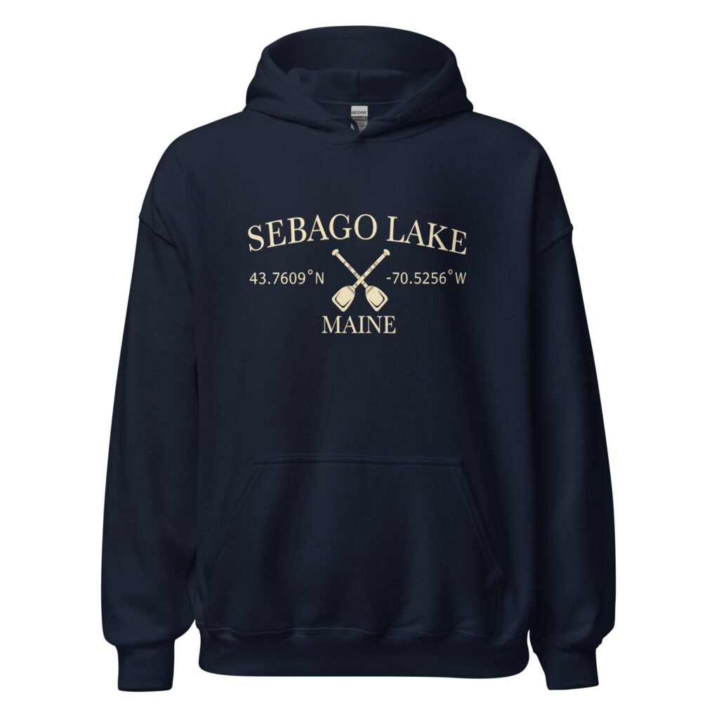 Sebago Lake Coordinates & Paddles Pullover Hoodie