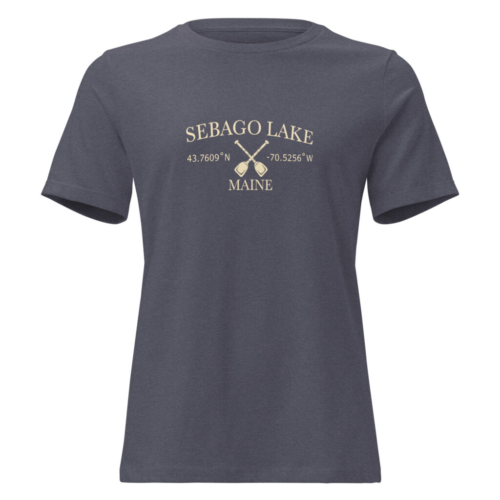 Sebago Lake Coordinates & Paddles Women’s Relaxed T-Shirt