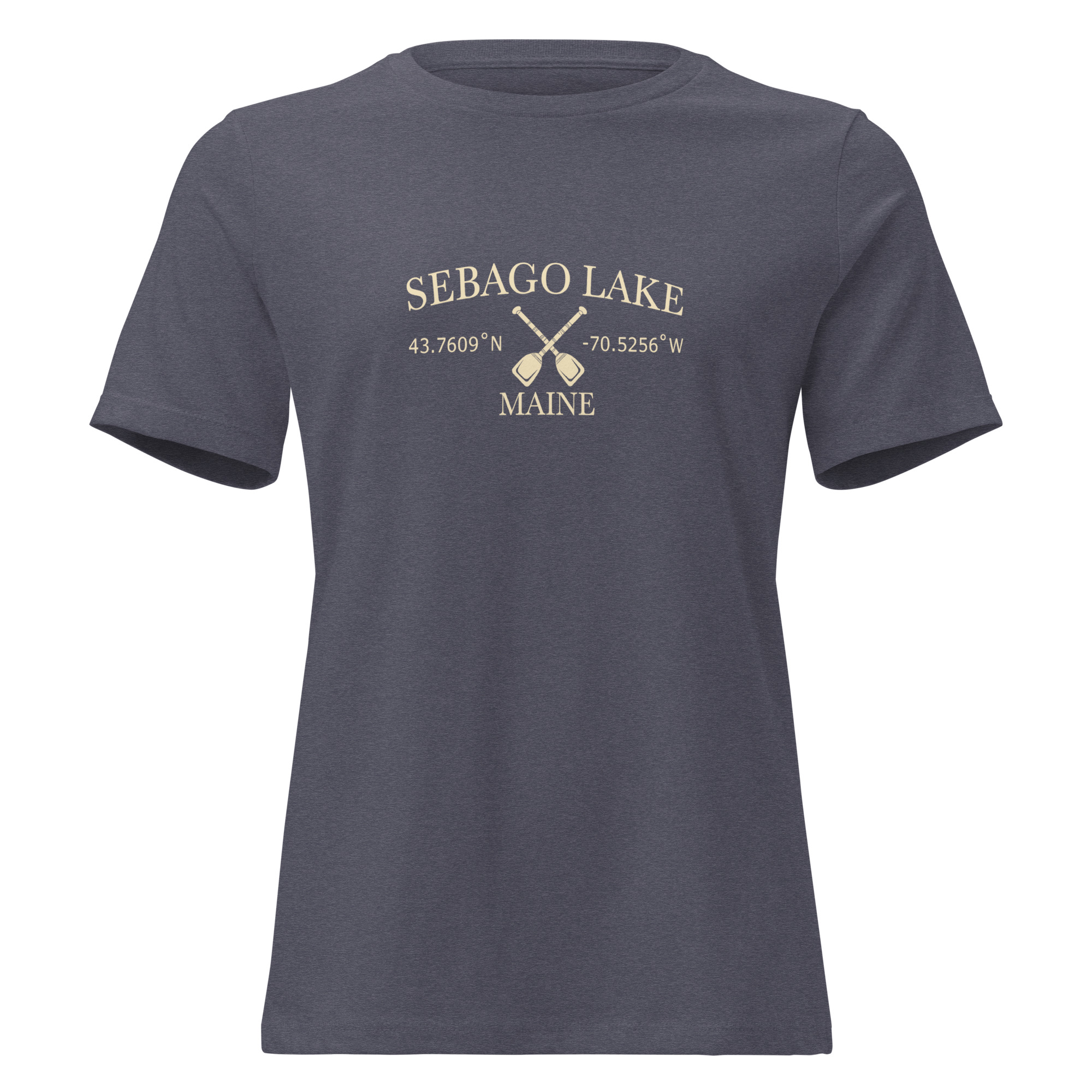 Sebago Lake Coordinates & Paddles Women’s Relaxed T-Shirt