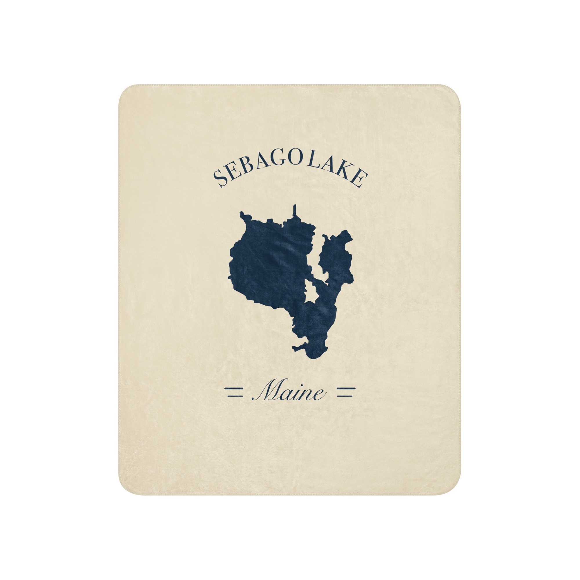 Sebago Lake Maine Map Sherpa Throw Blanket - Image 2
