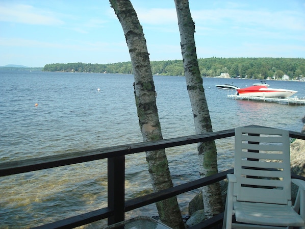 Lake view from the deck at Twin Rocks cottage